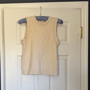 J. Crew Factory Cream Sleeveless Crewneck Sweater Vest